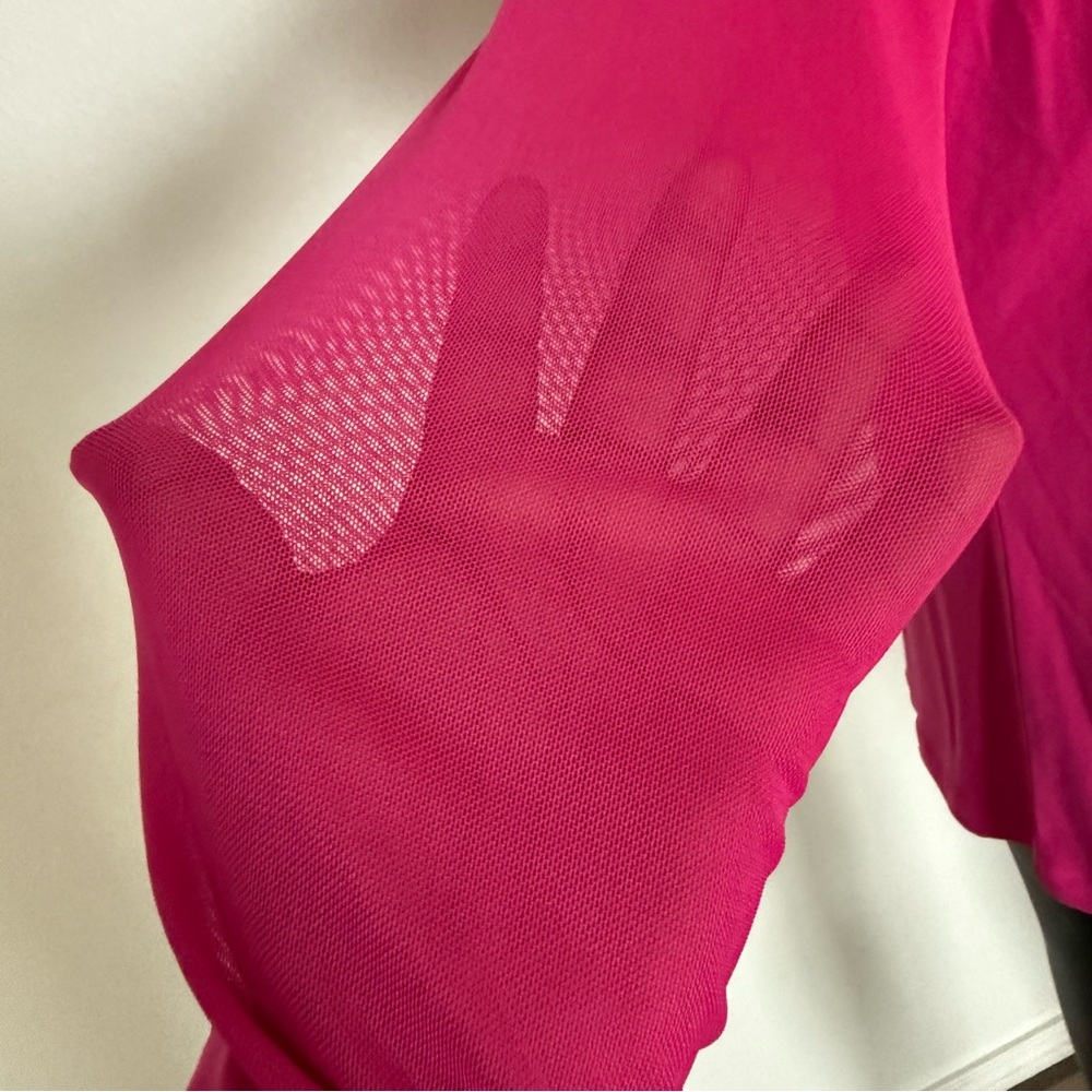 Calvin Klein Vibrant Pink Twist Blouse - Picture 4 of 12